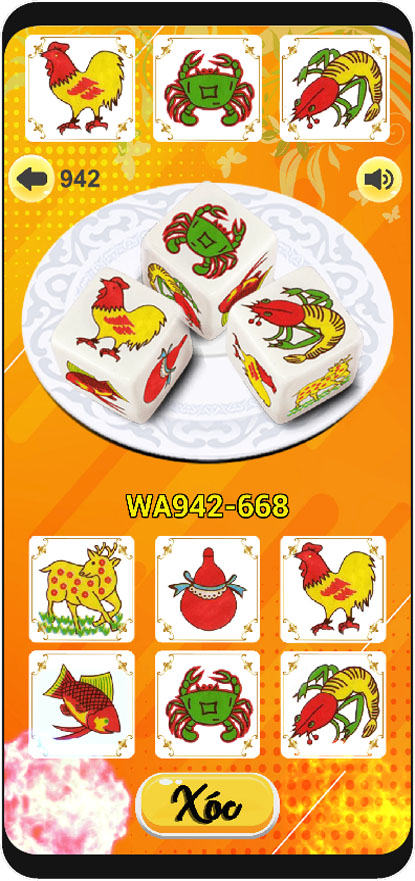 Kết quả xóc đĩa ngẫu nhiên